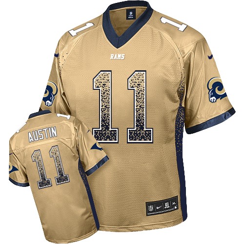 Men's Elite Tavon Austin Nike Jersey Gold - #11 Drift Fashion NFL Los Angeles Rams